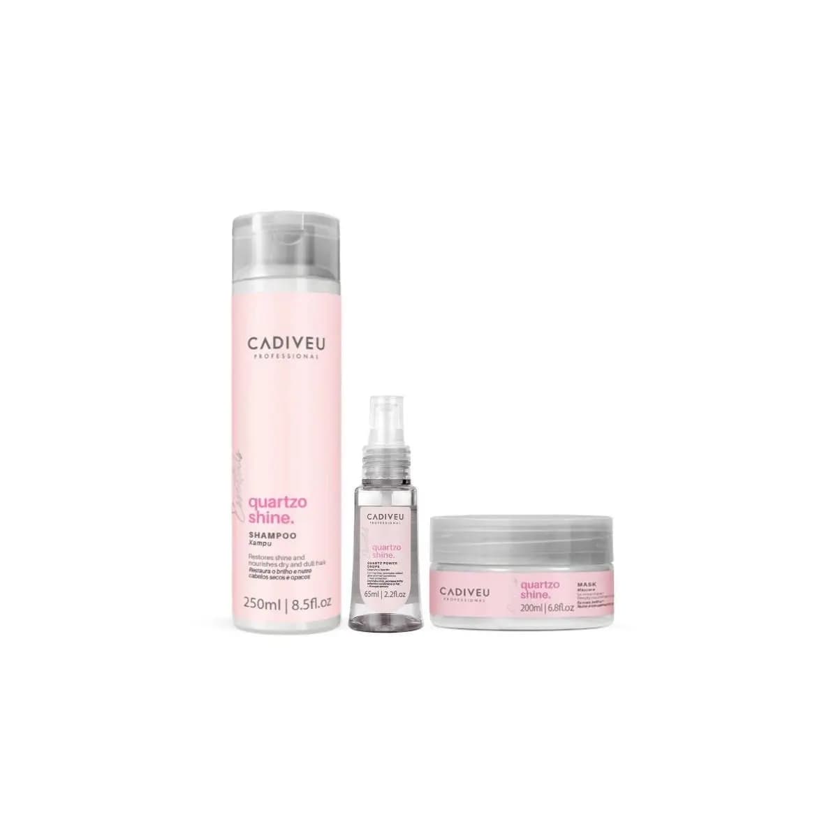 Cadiveu Kit Quartzo Shine Shampoo + Máscara e Óleo