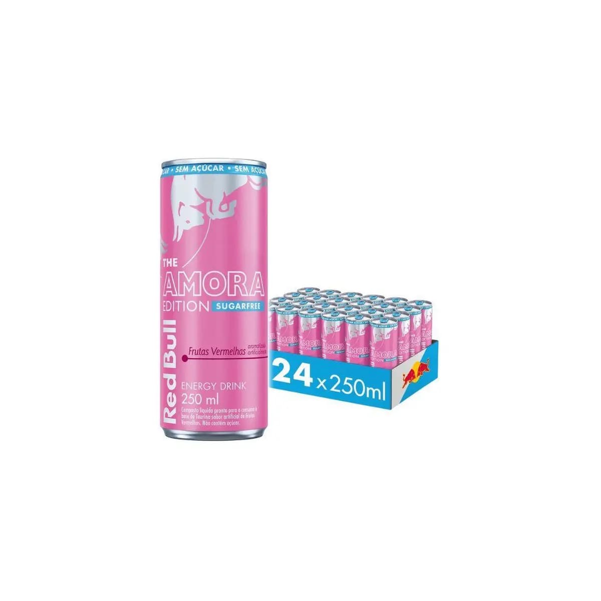 Pack 24 latas , Energético Red Bull Amora Edition ,Sem Açúcar 250ml