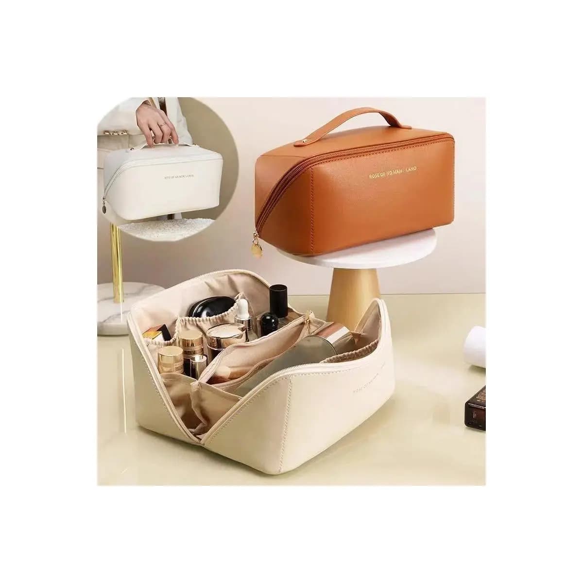 Necessaire De Viagem Feminino Premium Espaçoso E Estiloso Para Cosméticos