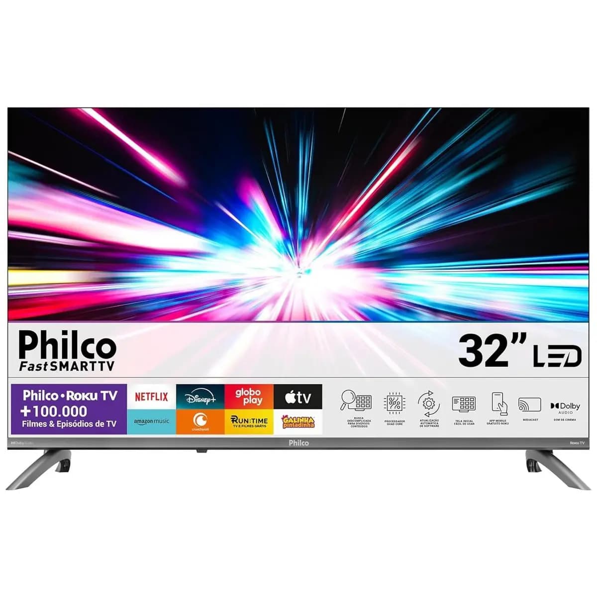 Smart TV 32" Philco Roku TV Dolby Áudio HDR10 P32CRB