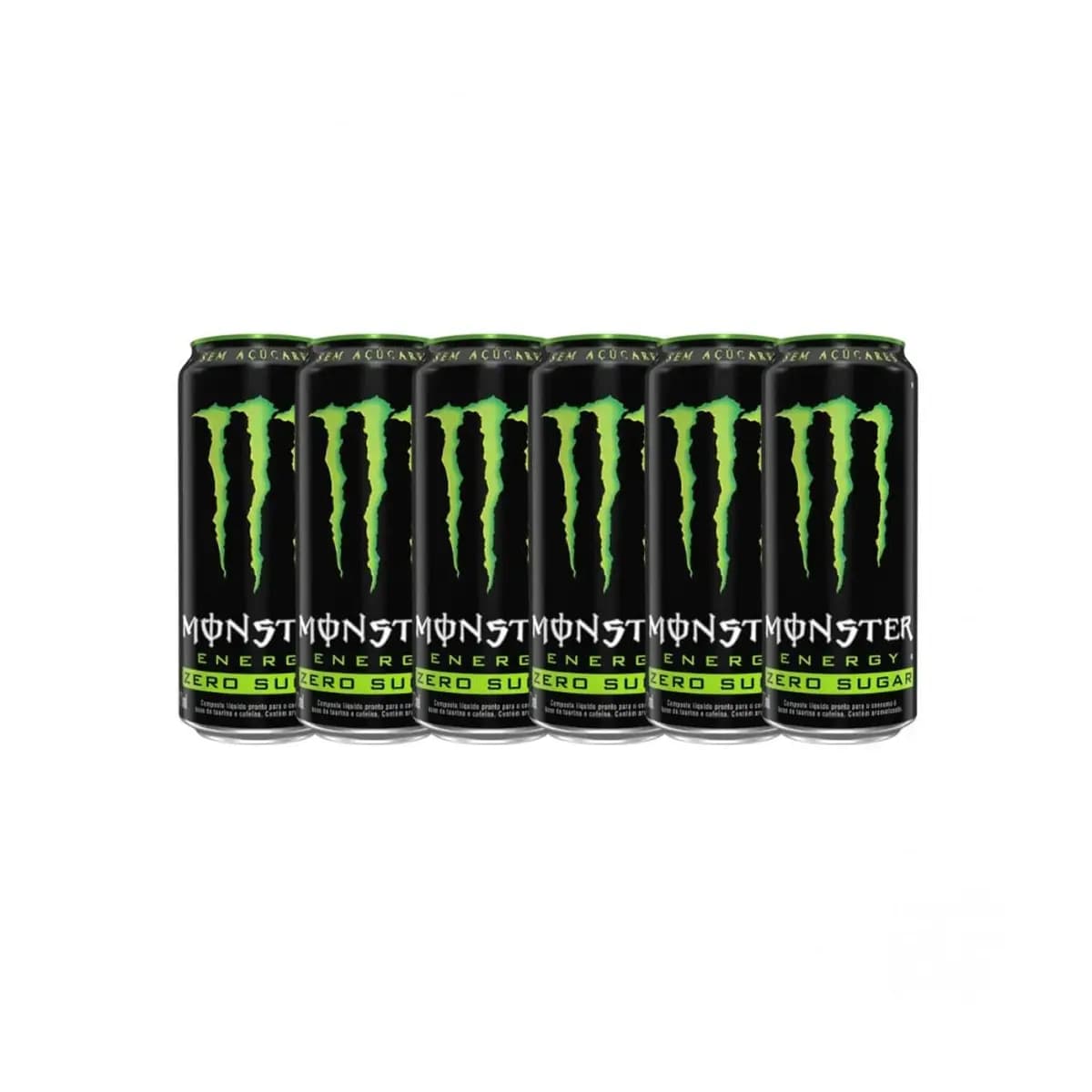 Kit com 6 Energético Zero Açúcar Monster 473ml