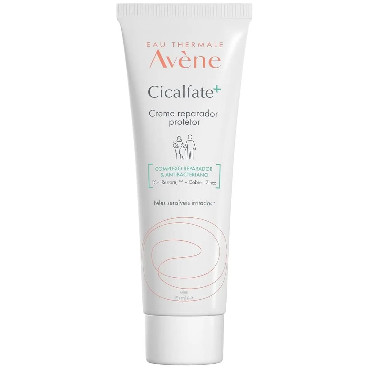 Avène Cicalfate+ Creme Reparador Facial, Nutre, Protege e Repara Pele Irritada, Água Termal Avène, Sulfato de Cobre e Zinco, Purifica, Acalma e Acelera a Reparação da Pele, Resultados Visíveis em 48 Horas, 20ml