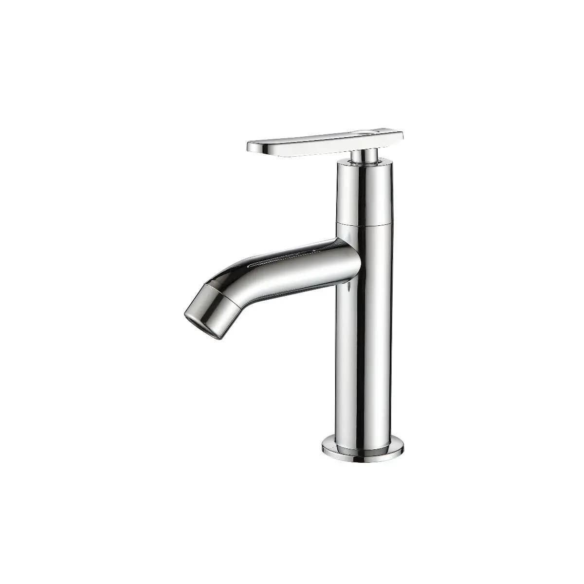 Torneira Cromado branco Fria ABS Para Lavatório Banheiro Pia Mesa 1/4 Volta