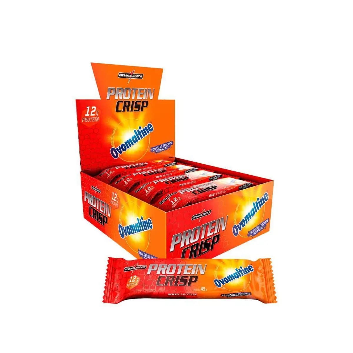 Barra de Proteína Whey Crisp Bar 12un Integralmedica - Proteína de Qualidade, Baixa Caloria e Muito Sabor