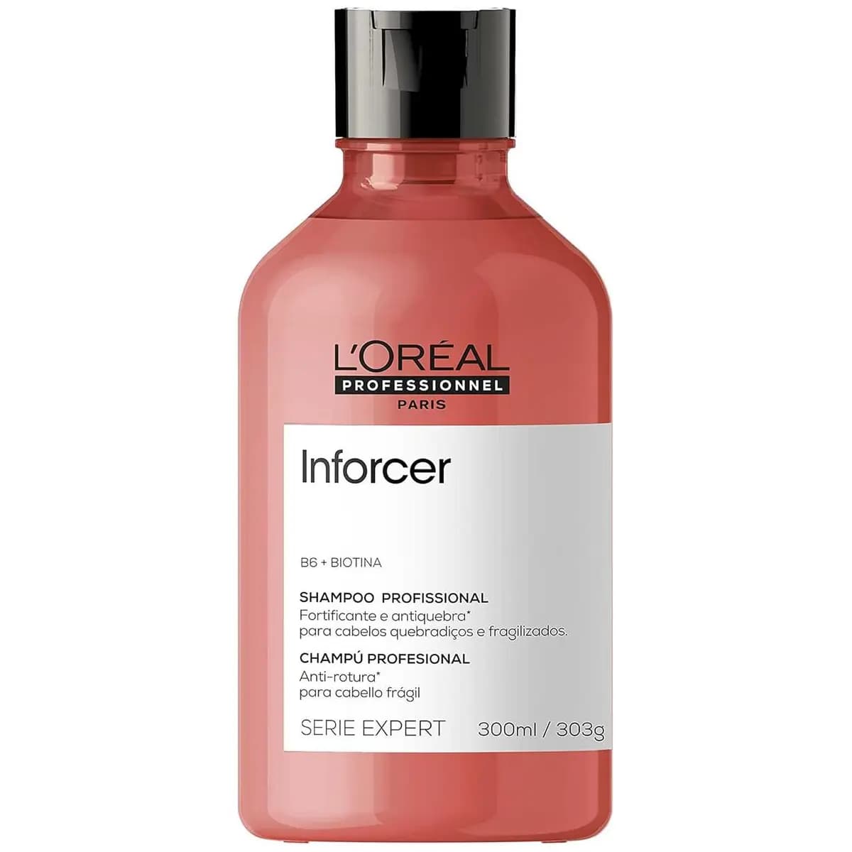 L'Oréal Professionnel Inforcer Shampoo Fortificante Antiqueda por Quebra, Crescimento Saudável Para Cabelos Frágeis e Quebradiços Com Biotina e Vitamina B6, 300ml