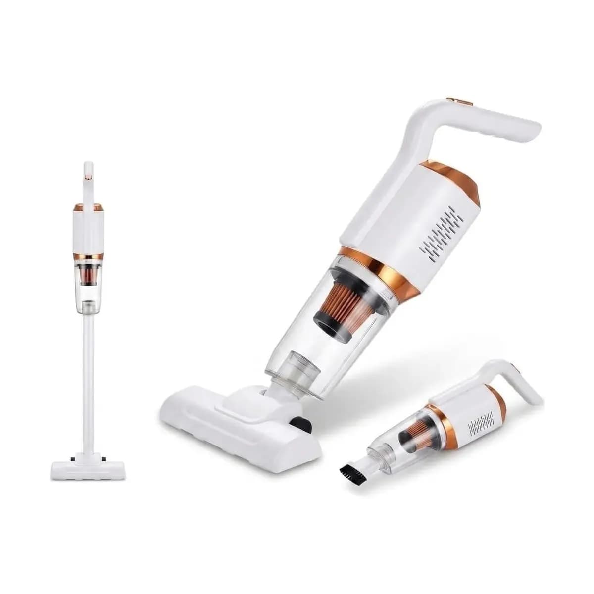 Aspirador de Pó Portátil Sem Fio Recarregável | 120W 5500Pa Sucção Forte Seco e Úmido | Automotivo e Casa | Remove Pelos de Pet e Farelos | Silencioso com 7 Acessórios e Filtro HEPA Lavável