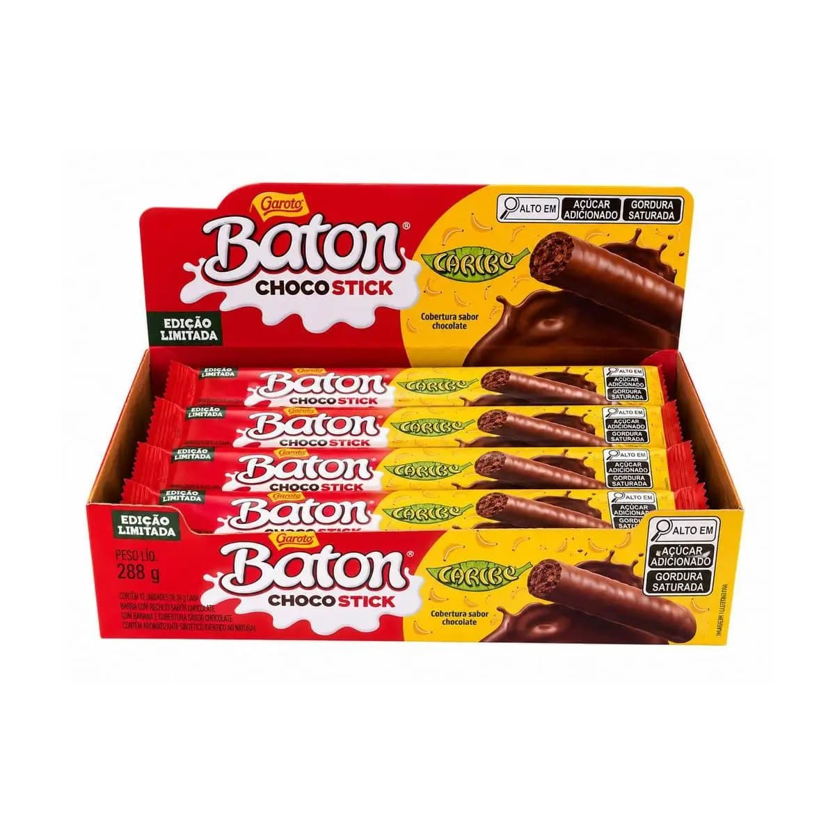 Chocolate Baton Choco Stick Caribe Com 12 Unidades De 24g
