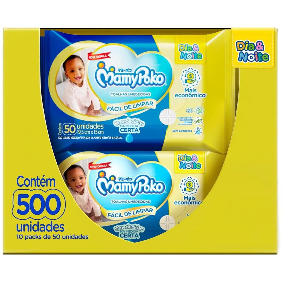 MamyPoko Lenços Umedecidos Dia&Noite 500 Unidades