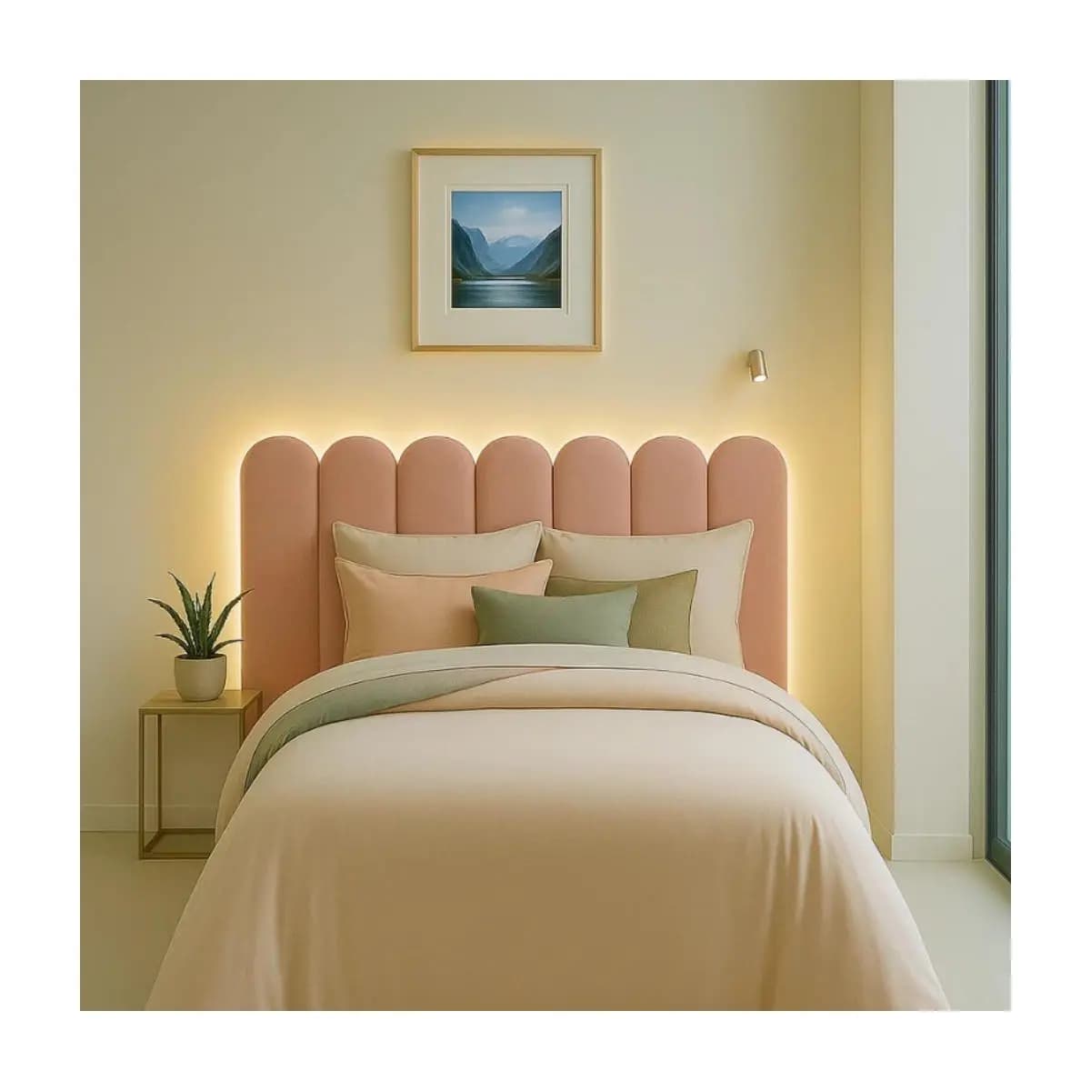 Kit Cabeceira Nuvem Estofada para Cama Box | Solteiro Casal Queen e King – 45x20 cm