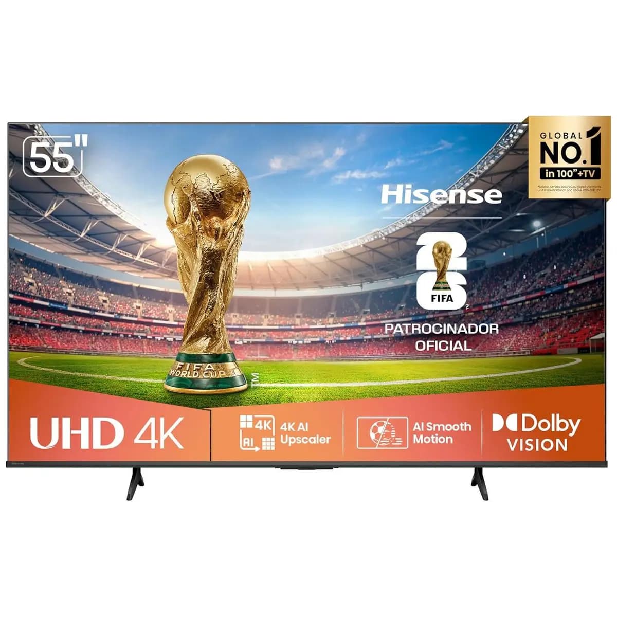 Hisense Smart TV 4K 55" Polegadas 55A6NV com Dolby Vision, HDR10, HLG, Dolby Gaming, Film Maker, DTS Virtual X, Compatibilidade Alexa e Google Home