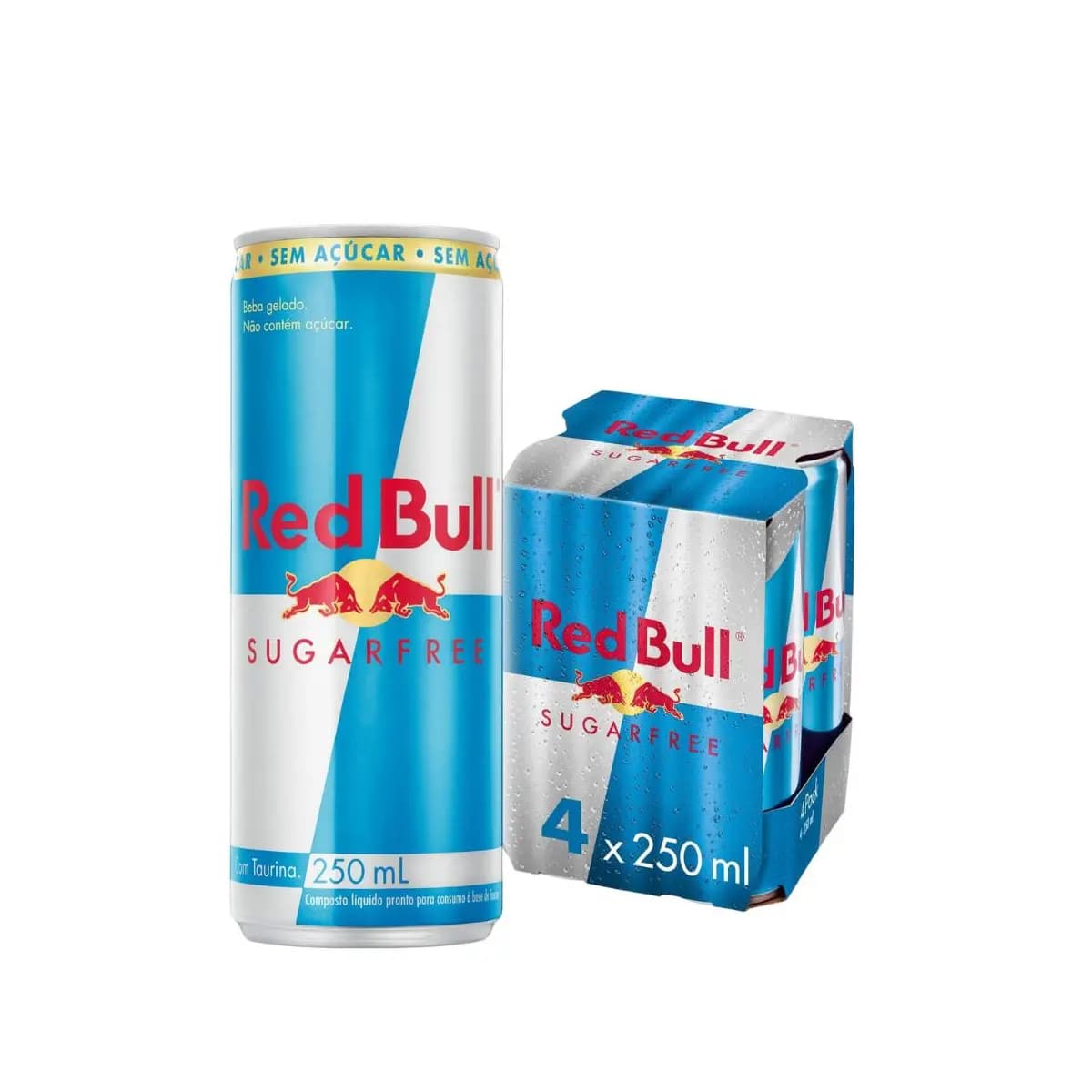 Kit com 4 Energético Red Bull Sugar Free 250ml