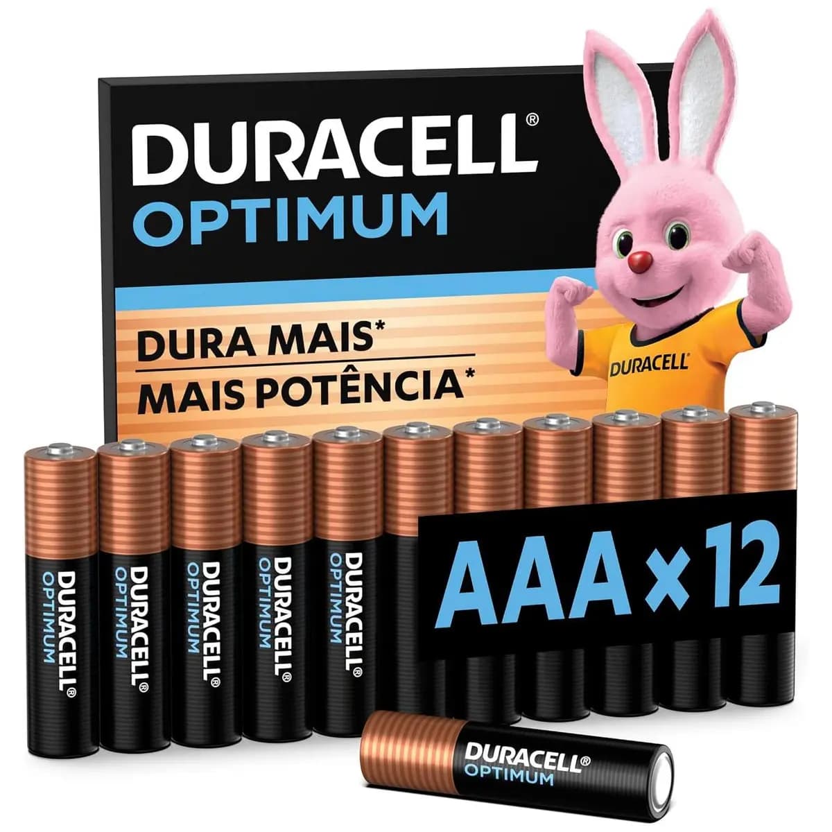 Duracell Pilhas Optimum AAA Palito Pack 12 Unidades – Dura Mais – Para Controle de Videogame e Brinquedos
