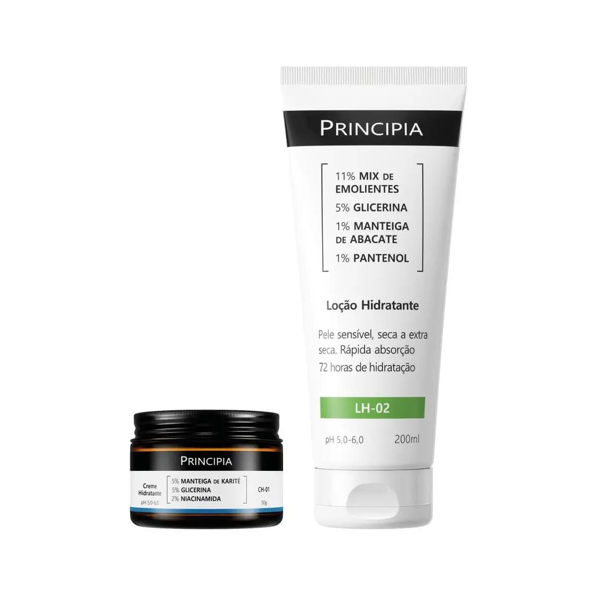 Principia Kit Hidratação Sem Pesar c/ Creme Hidratante Facial CH-01 + Loção Hidratante Corporal LH-02