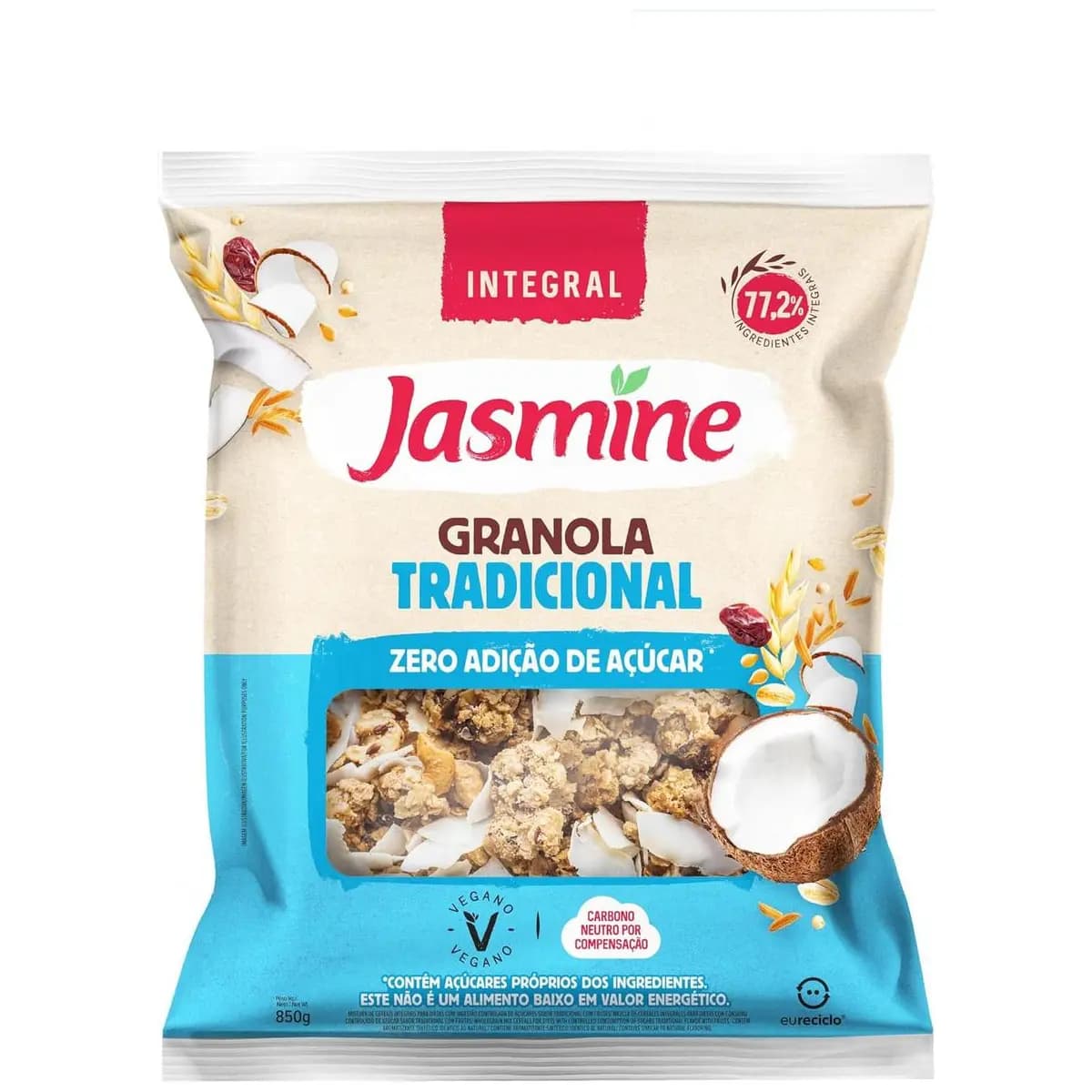 Granola Integral Jasmine, Tradicional, 850g
