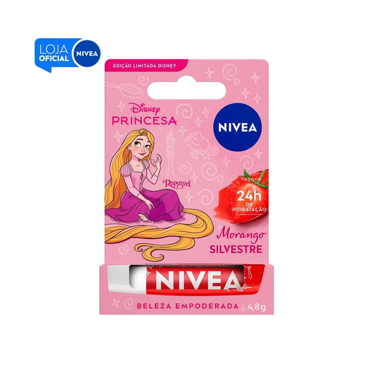 NIVEA Hidratante Labial Morango Silvestre Ed. Limitada Rapunzel Disney® Princesa 4,8g