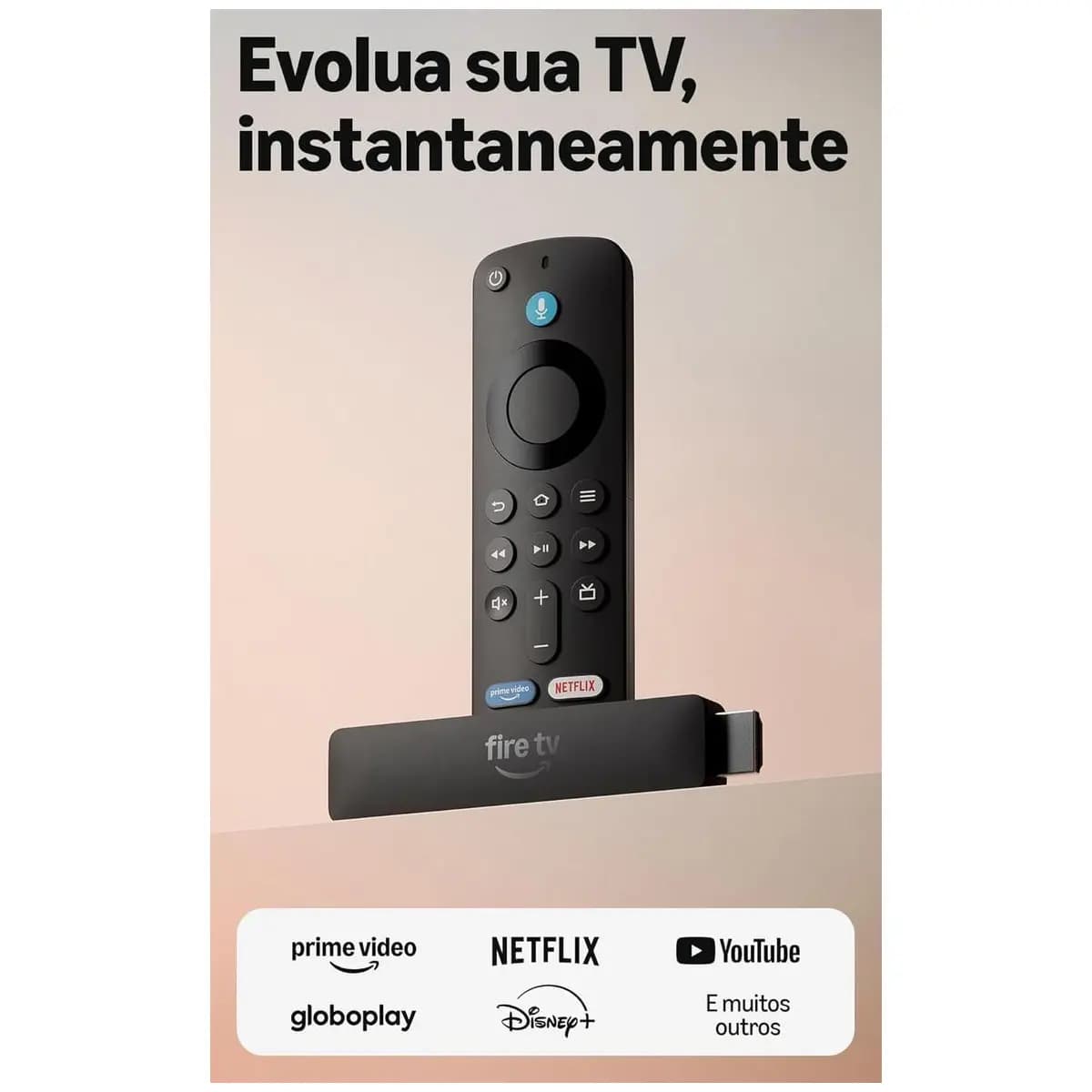 Amazon Fire TV Stick HD (modelo mais recente), Controle Remoto por Voz com Alexa, alimentado pela TV, com configuração simples e Acesso Antecipado à Alexa+