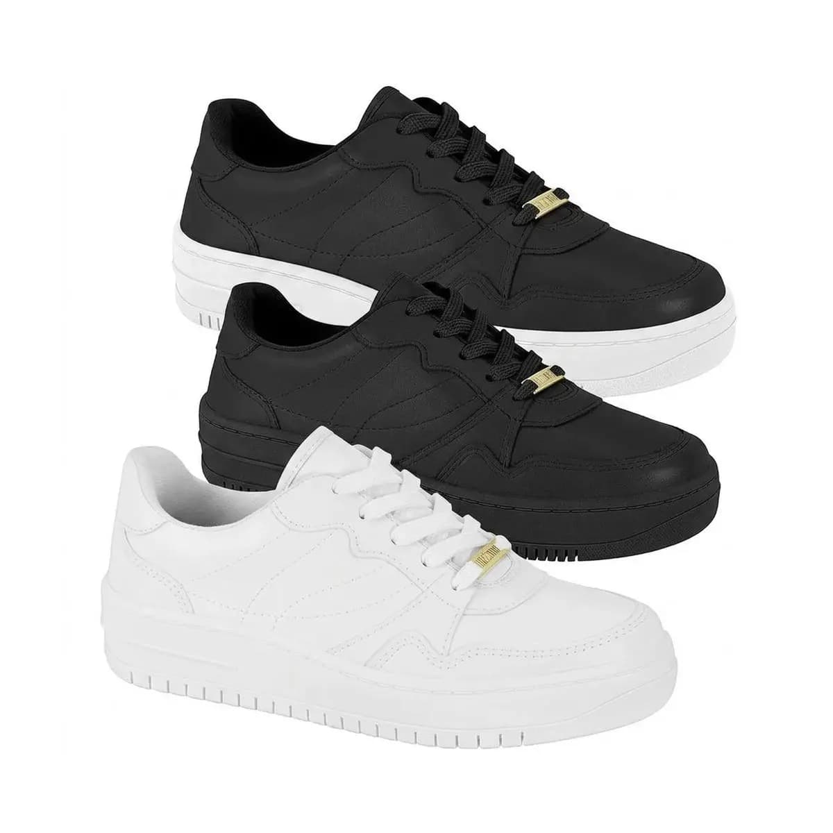 Tênis Vizzano Feminino Casual Plataforma Macia Confortável Dia Moda Passeio Leve Conforto Flatform