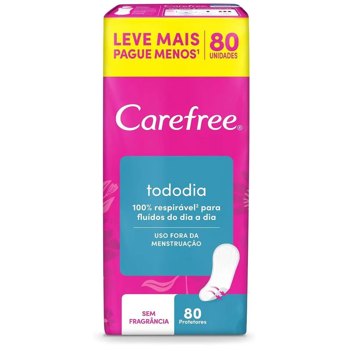 Carefree Protetor Diário Todo Dia sem Perfume 80 unidades