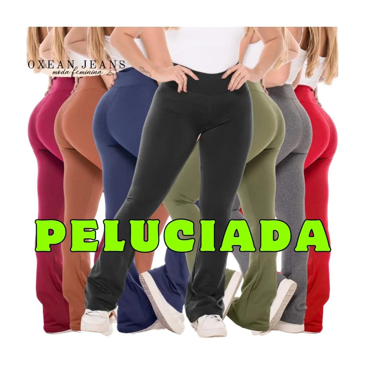 Calça Legging Flare Flanelada Leg Boca De Sino Bailarina Grossa Zero Transparência