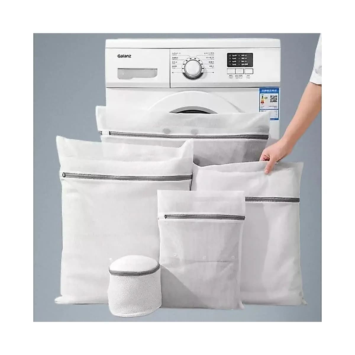 Kit Com 5 Sacos De Lavar Roupas Protetor De Roupa Íntima Lingerie Na Maquina Roupa Especial
