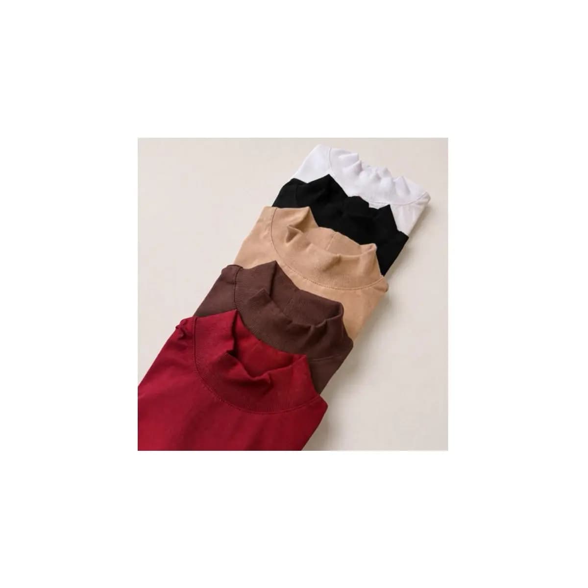 kit 4 Camisetas Femininas Básicas Gola alta Algodão Lisa Moderna Elegante