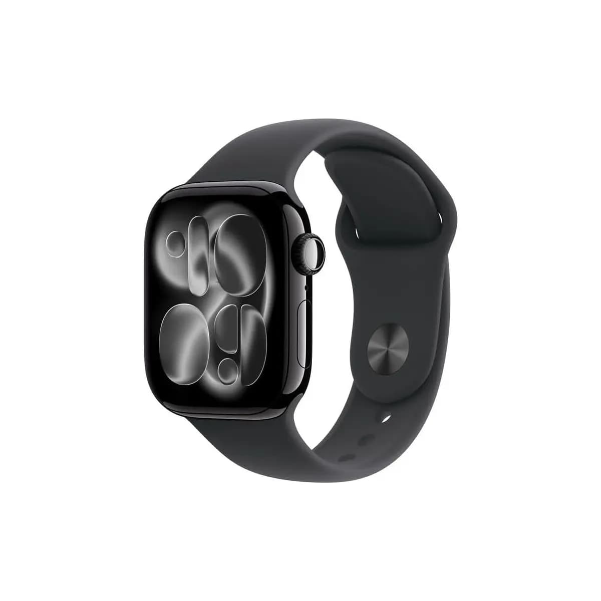 Apple Watch Series 11 GPS, Caixa em alumínio preto brilhante de 42 mm com Bracelete desportiva preta - P/M