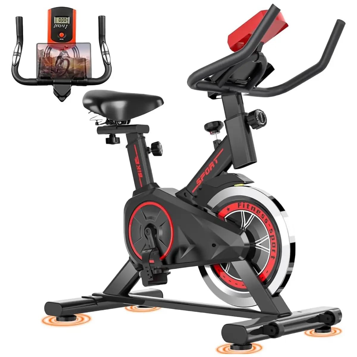 Bicicleta Ergométrica Profissional | Volante 6 kg,Emagrecimento e Modelagem Versátil, Treino Profissional em Casa, Conexão com Aplicativo Móvel