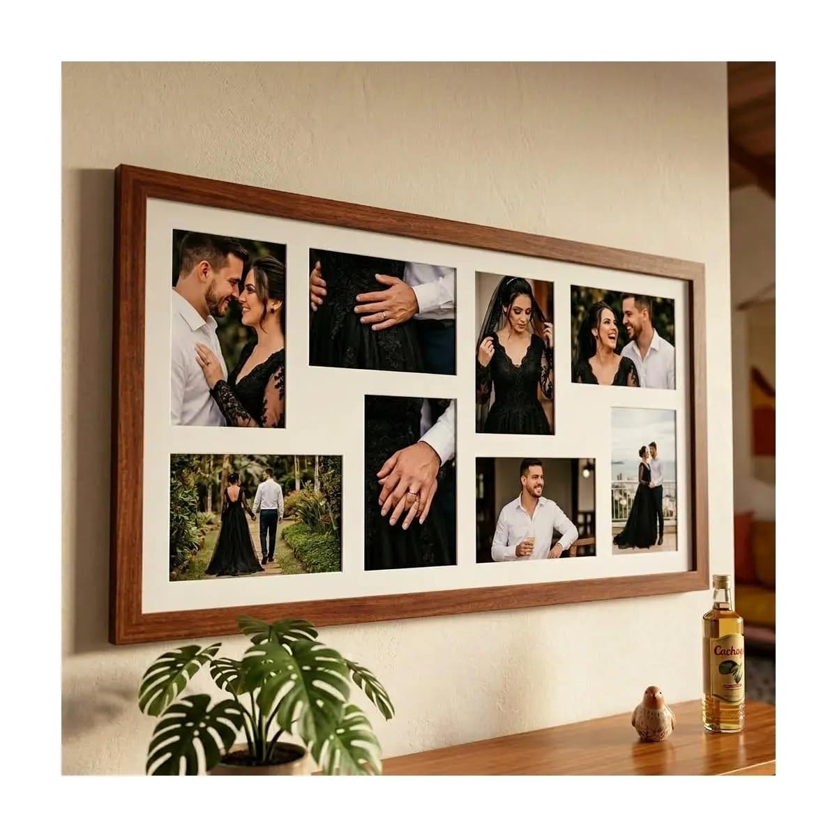 quadros decorativos 8 fotos 10X15 porta retrato decoração elegante de parede escolha o modelo