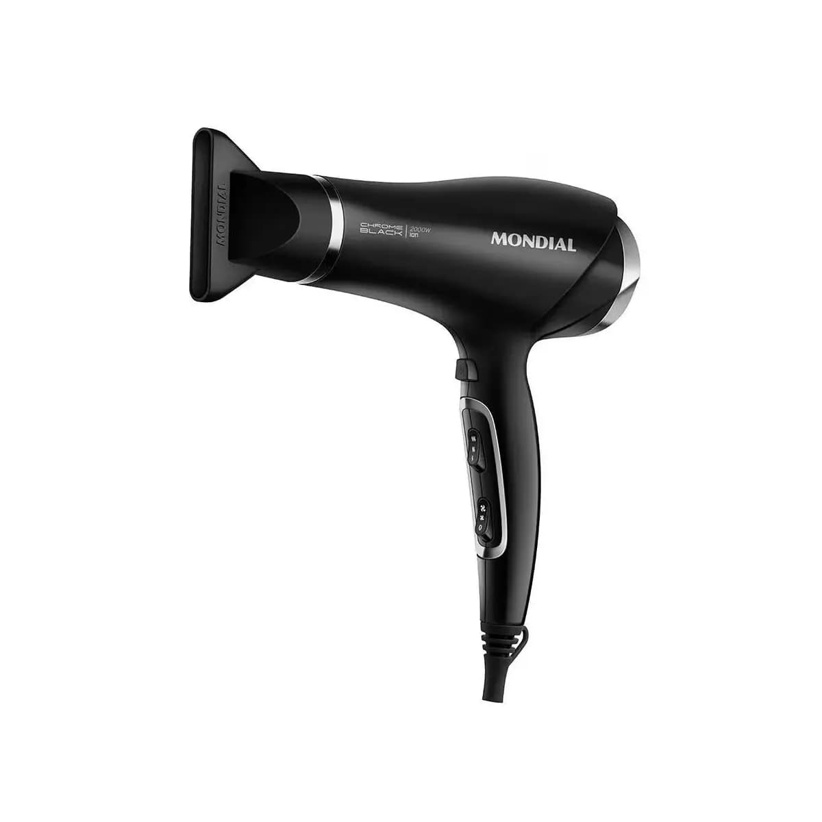 Secador de Cabelos Mondial SCN-04 Chrome Black 2000W Tourmaline Íon 3 Temperaturas
