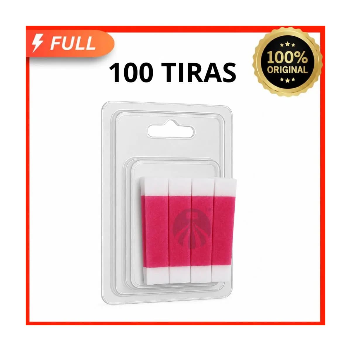 Brow Easy Tiras de Cera Depilatória Facial Tutti Frutti 100 Unidades Para Sobrancelhas e Buço — Prontas para Uso