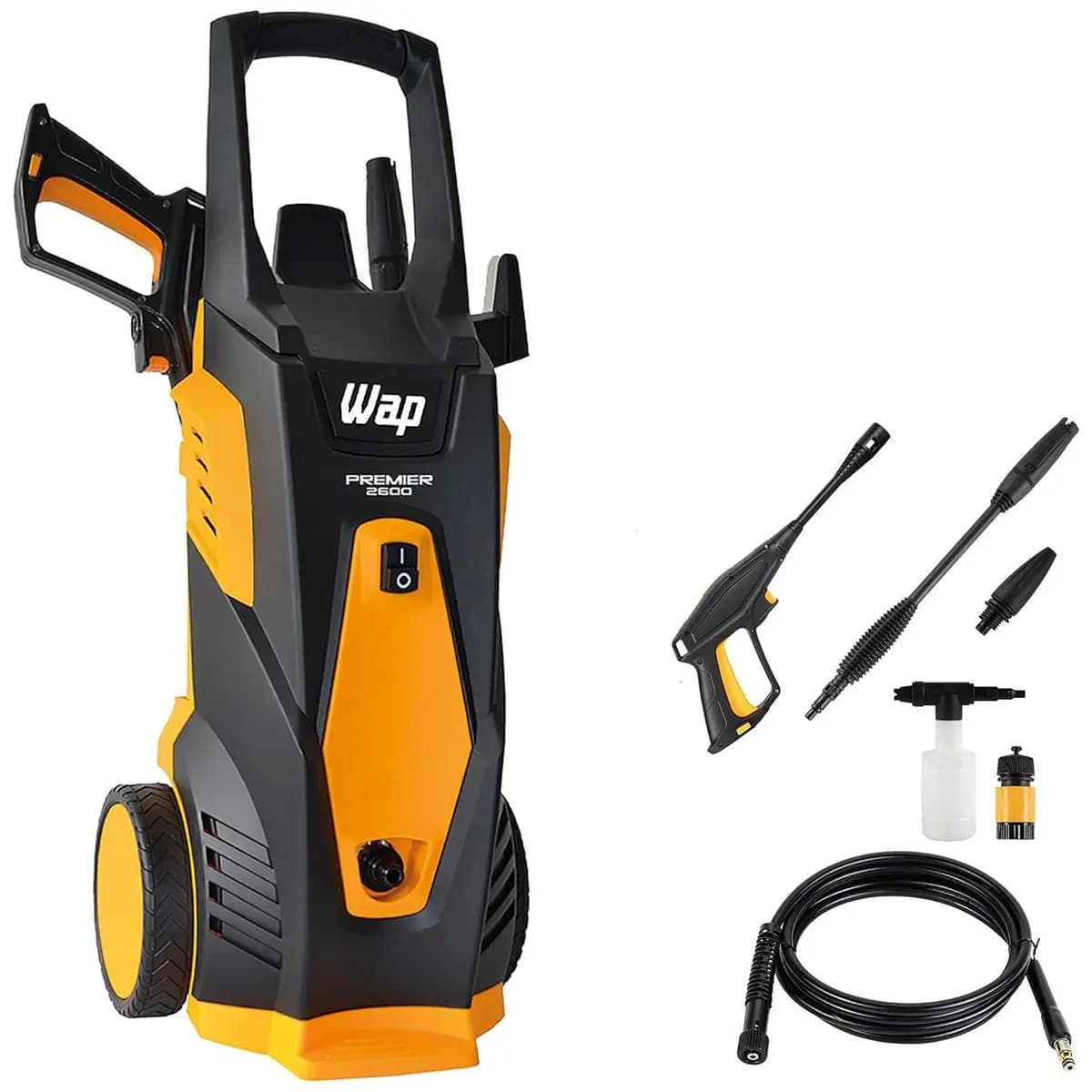 WAP Lavadora de Alta Pressão PREMIER 2600, 360L/h, com Bico Turbo, Jato em Leque e Concentrado, 2000psi 1800W 220V