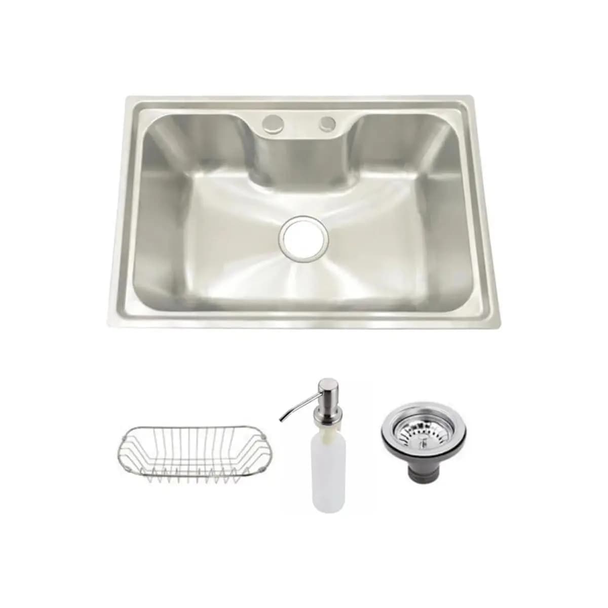Cuba Pia Gourmet Aço Inox 201 Para Cozinha Belcca 70x45cm Kit Completo Cg201-c01