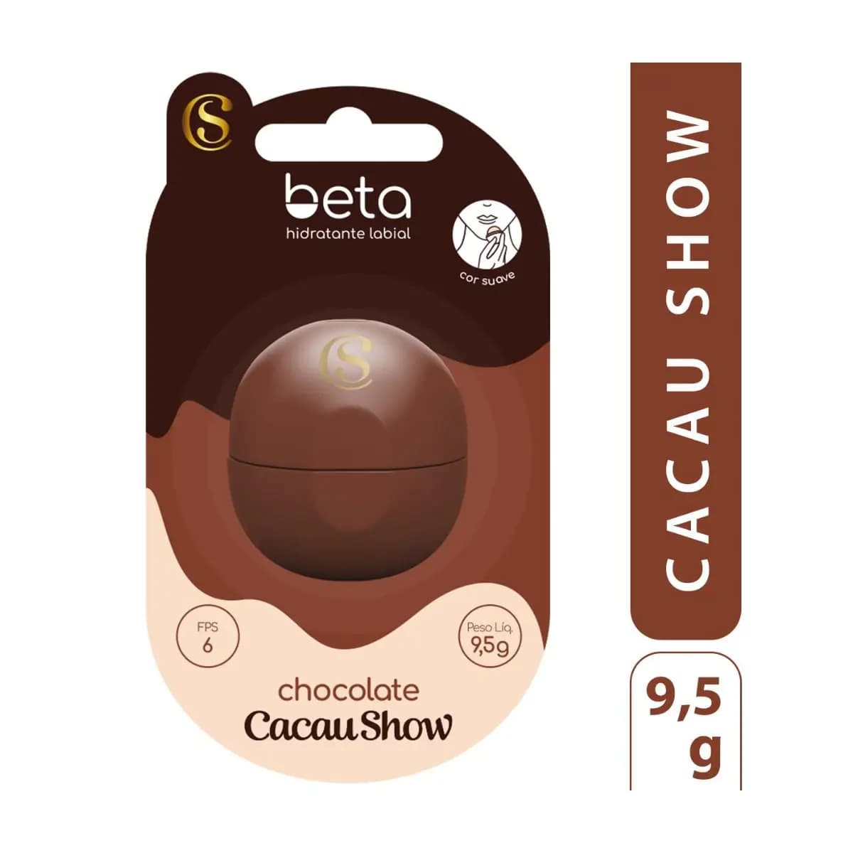 Hidratante Labial Beta Chocolate Cacau Show – Edição Especial FPS 6