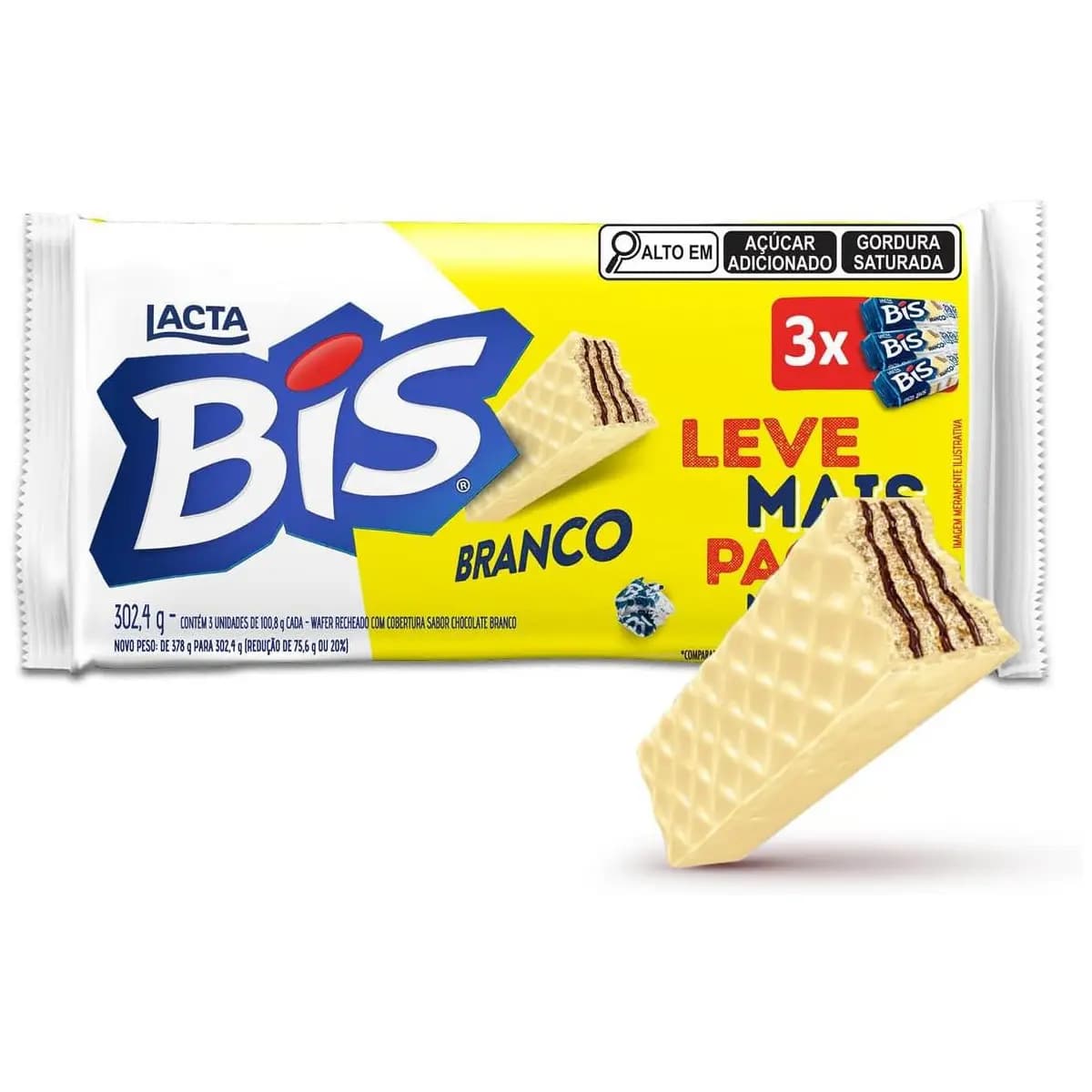 Lacta Bis Laka - Chocolate Branco Kit 3 Unidades 100,8g