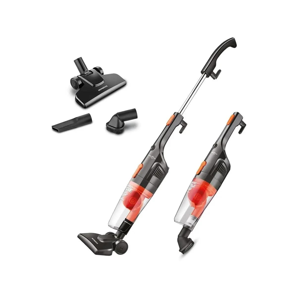 MONDIAL Aspirador de Pó Vertical Turbo Cycle, Preto/Laranja, 1100W, 110V - AP-35