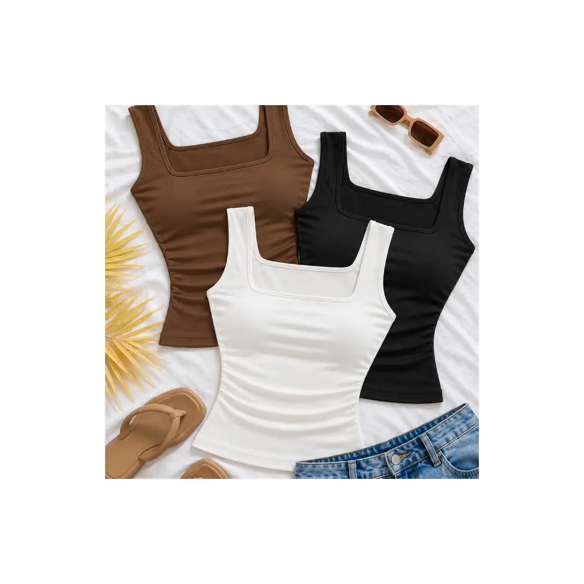 Kit Regatas Femininas Forradas Laforet Blusa Social Sem Transparência Básica Trabalho Dia a Dia Verão