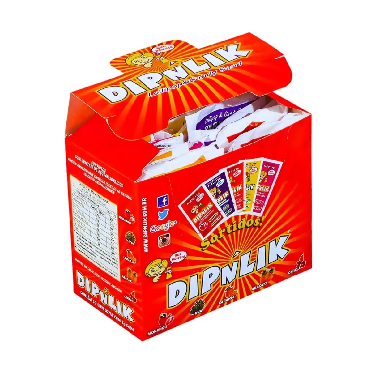 Pirulito Dipnlik Display C/25 Unidades 200g Nostálgico