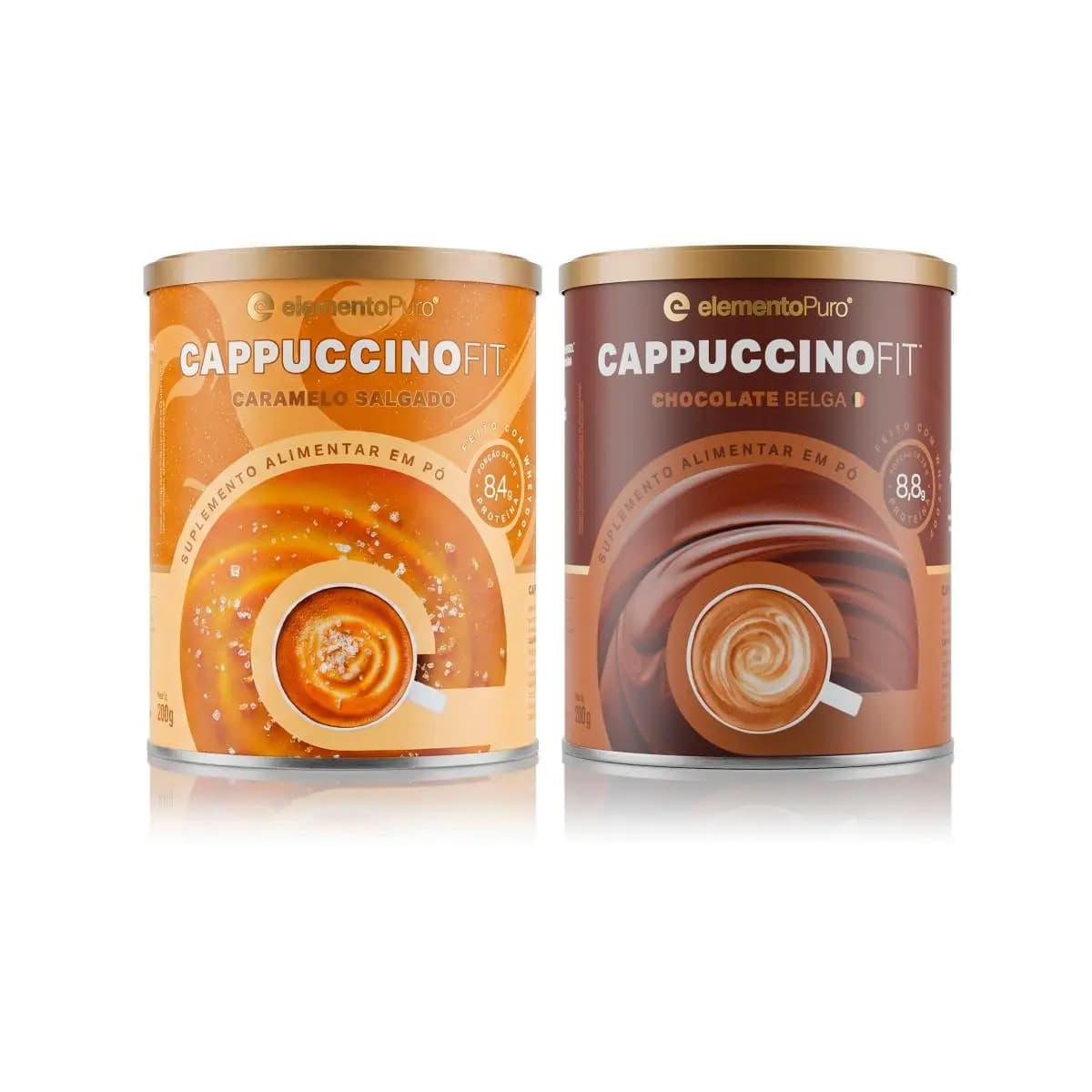 KIT 2 CAPPUCCINOFIT Cappuccino Proteico e Cremoso com Whey Protein e Colágeno Verisol Zero Açúcar 2x200g