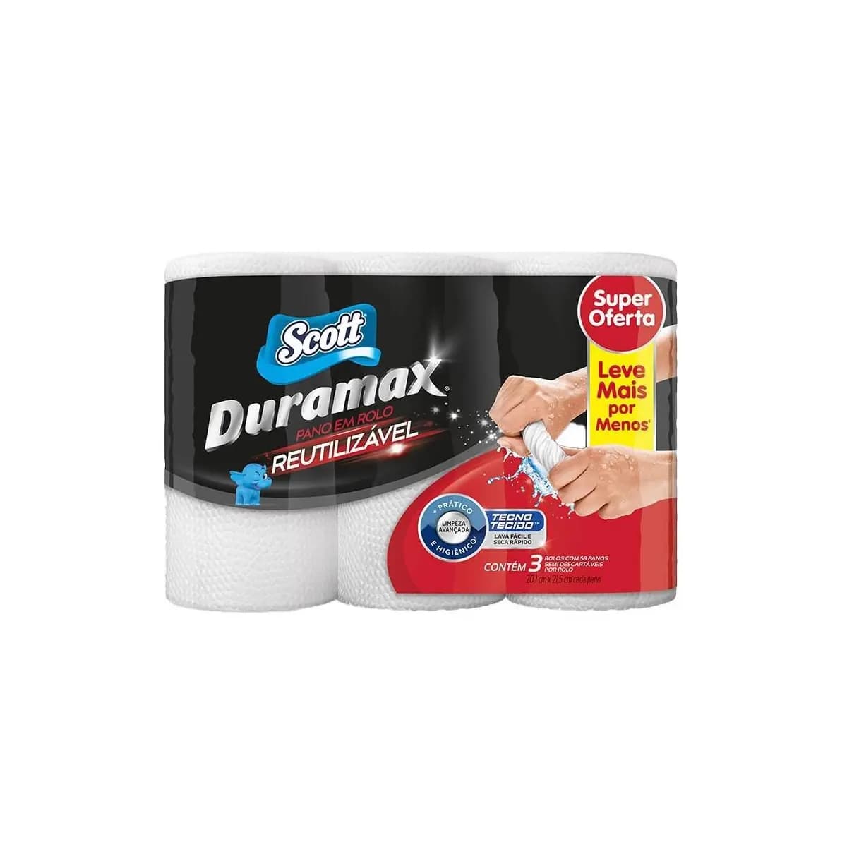 Pano Reutilizável Scott Duramax Kit 3 Unidade Branco