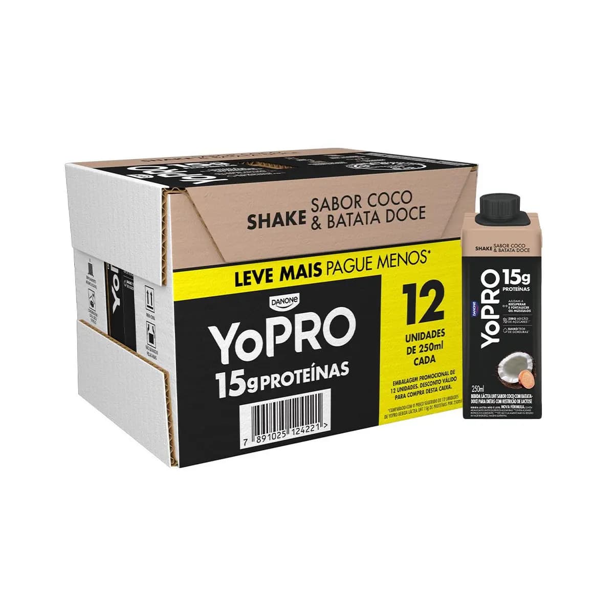 YoPRO Coco com Batata-Doce 15g de proteínas 250ml - 12 unid.