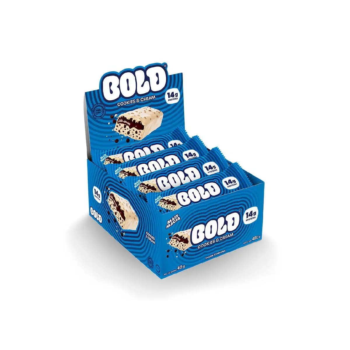 Barra de proteína Bold Cookies & Cream 40g