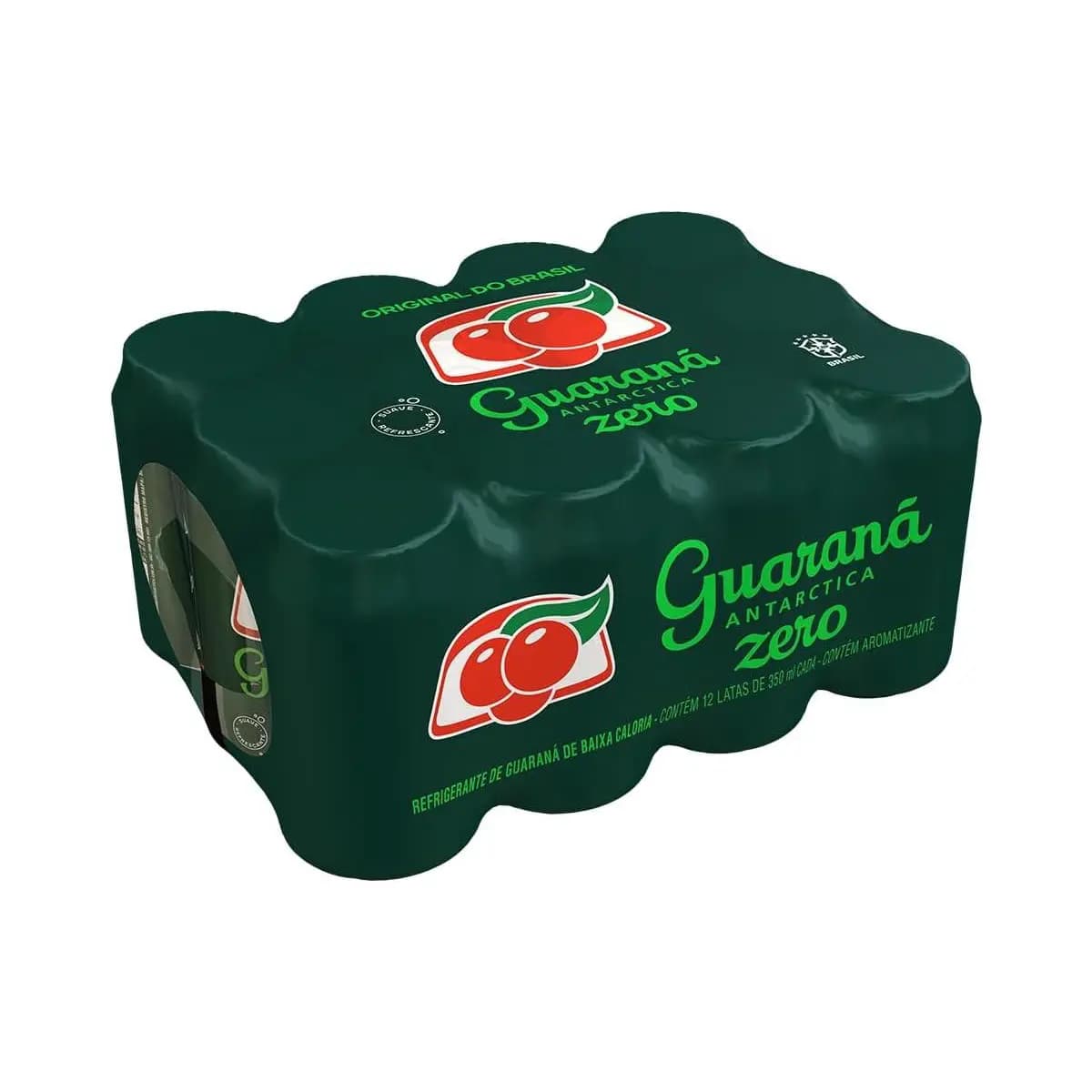 Refrigerante Zero Guaraná Antarctica, Lata 350ml, Pack com 12 unidades