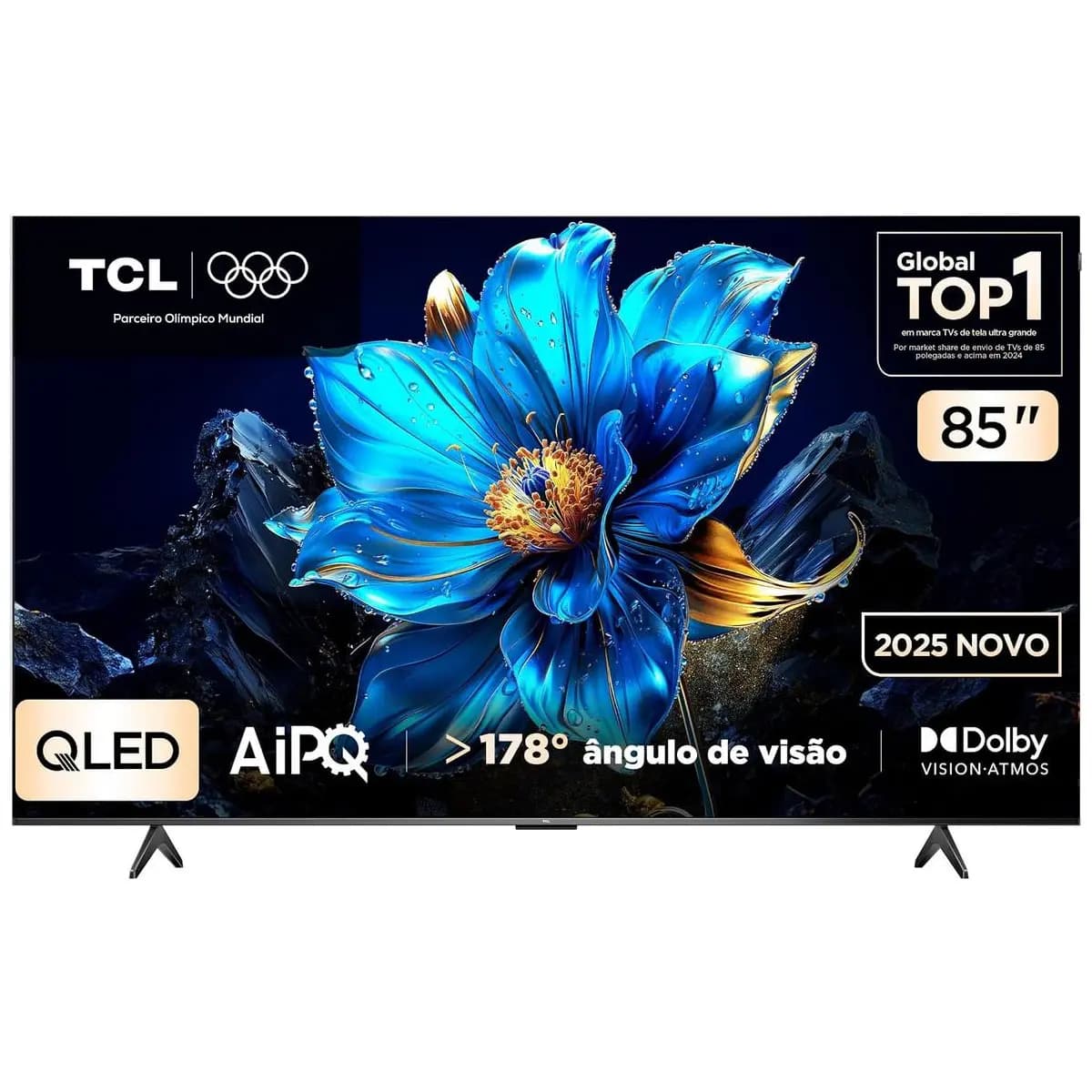 Smart TV TCL 85 Polegadas QLED 4K P7K WiFi Bluetooth Google TV HDR10+ Dolby Atmos Dolby Vision 85P7K