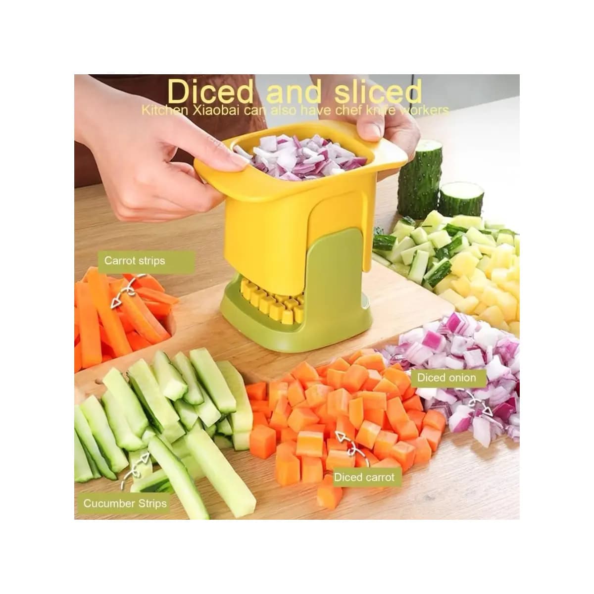 Cubos E Corte Artefato Multifuncional Aço Inoxidável Vegetal Pepino Batatas Acessórios De Cozinha
