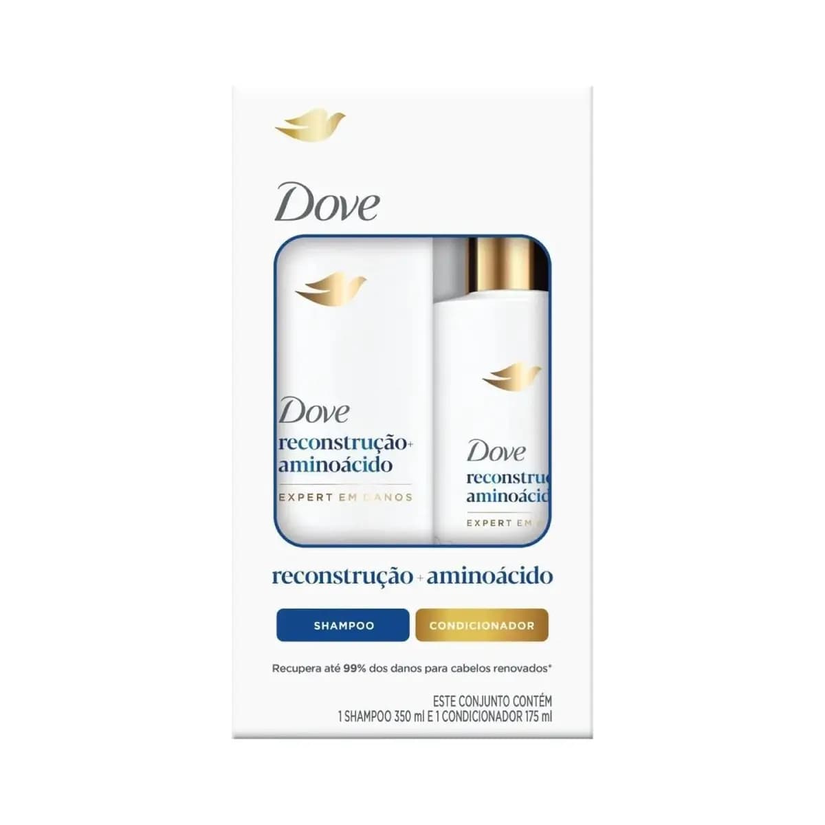 Dove Kit Shampoo 350ml e Condicionador 175ml Reconstrução + Aminoácido
