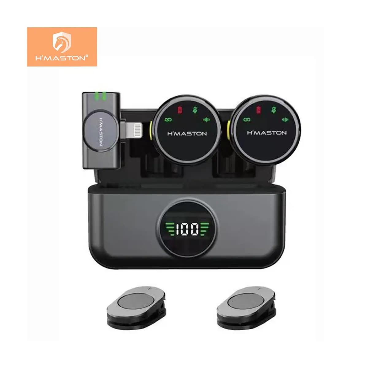 H'maston MK18/19 Microfone De Lapela Profissional Sem fio Magnético Redução de Ruído