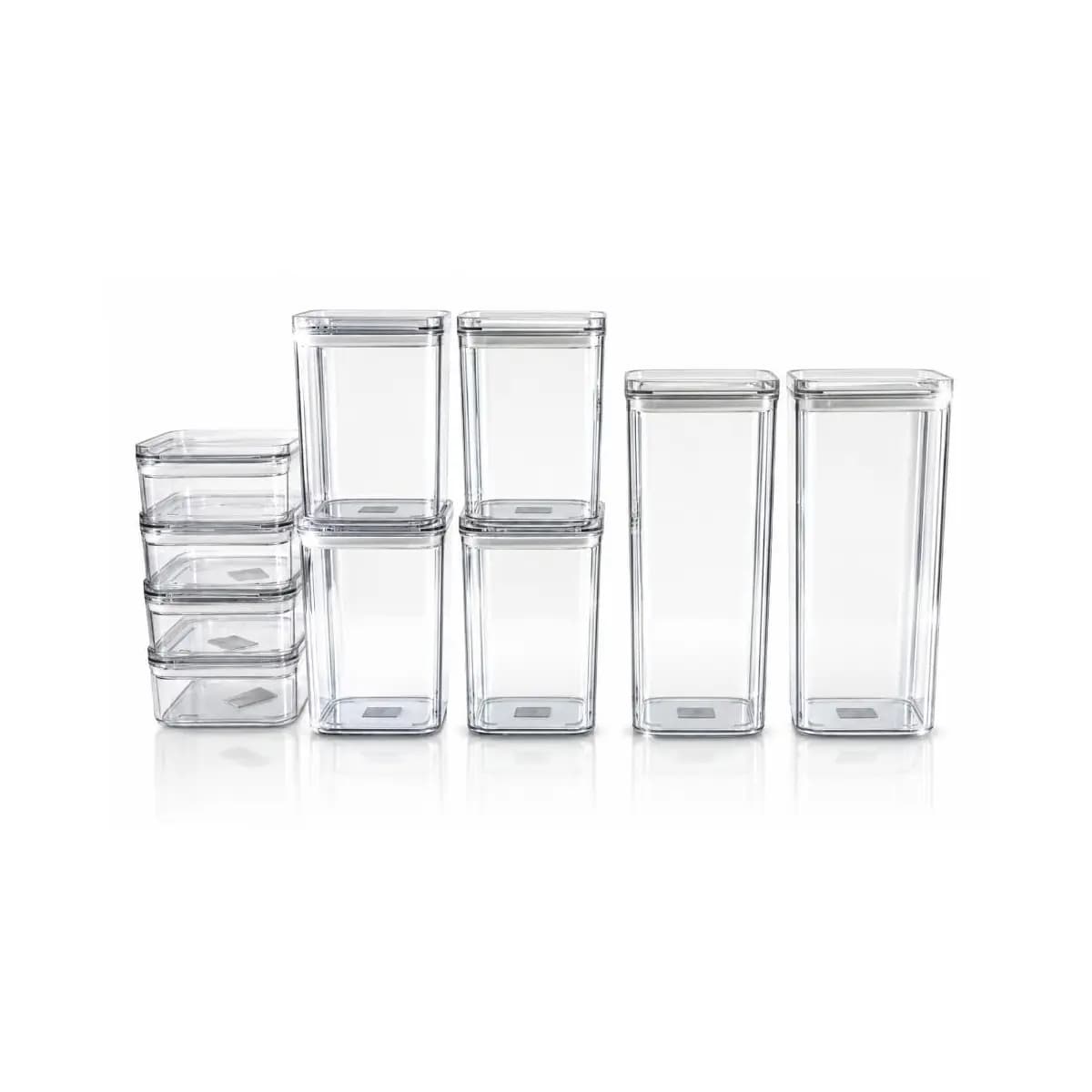 Kit Potes Herméticos Porta Mantimentos Organizador de Cozinha Transparente Com Trava BPA Free