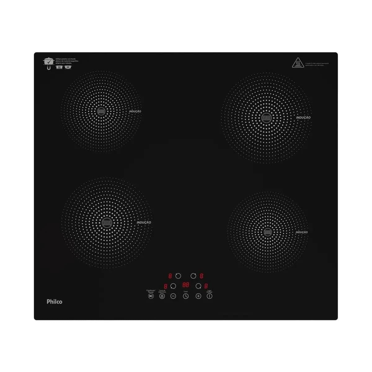 Fogão Cooktop de Indução Philco 4 bocas PCT40A Preto 220v