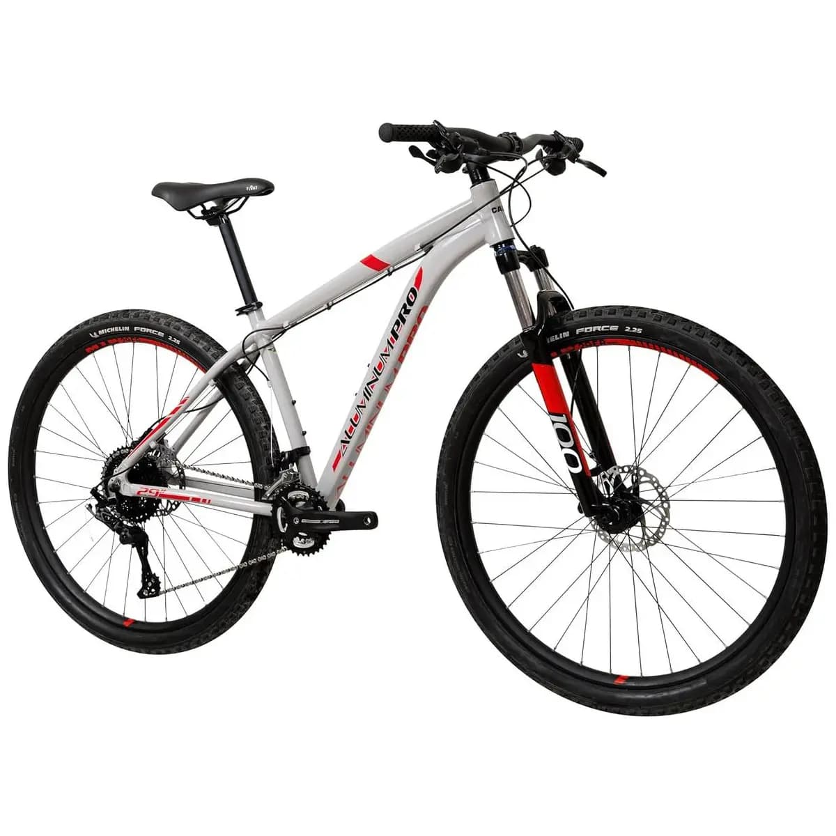 Caloi Bicicleta Aluminum Pro, Aro 29, Tamanho 17, Câmbio Microshift 20 Velocidades, Branca