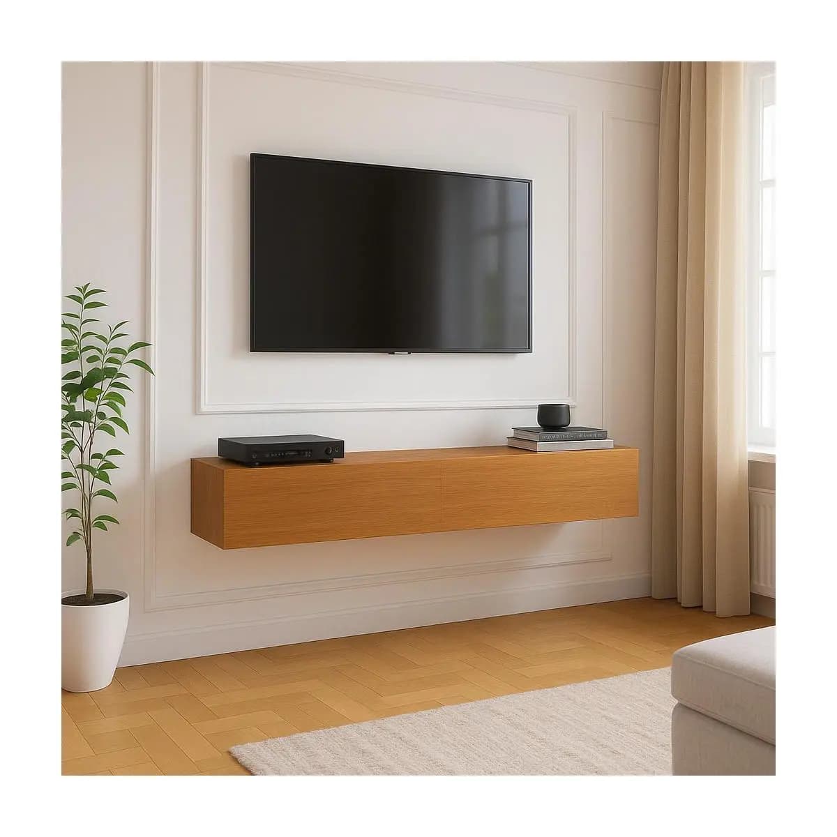 Rack Linea Suspenso para Painel ou Tv com 2 Portas Basculantes 110cm Várias Cores